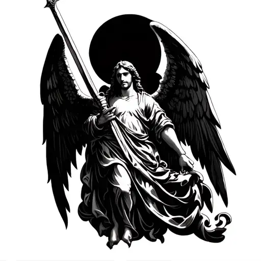Biblical Accurate Angel Holding A Sword