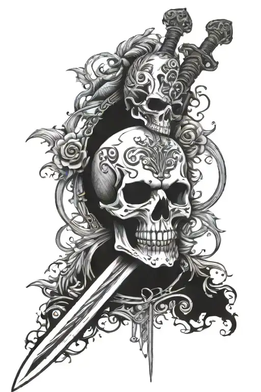 Sword And Skull Face