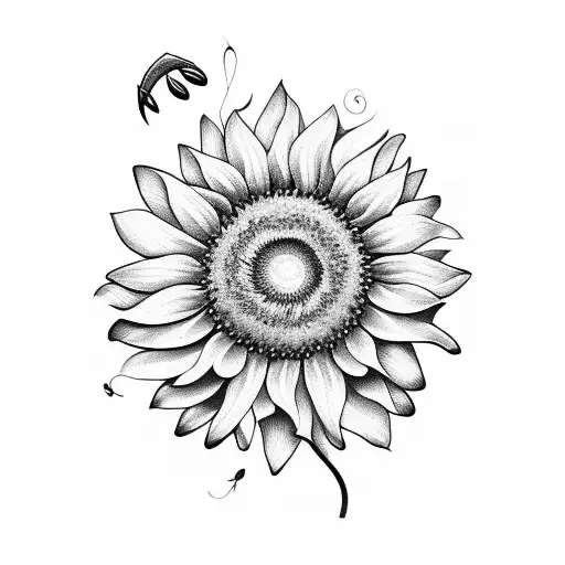 Sunflower Butterfly With Music Notes