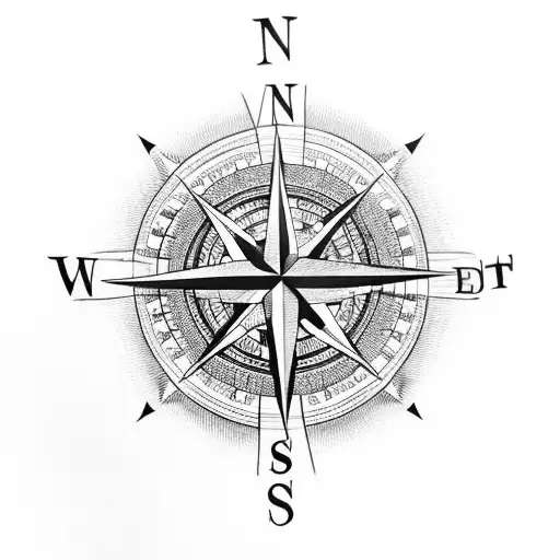 Compass With Roman Numeral Birthdays With A Background