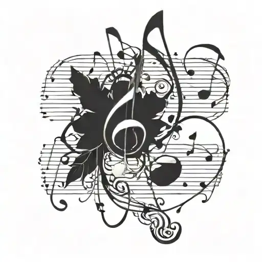 Incorporate Musical Notes And A Philosophical Quote Intertwined In A Unique Design