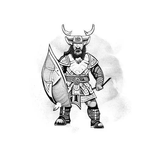 A Fierce Viking Warrior Holding A Gaming Controller
