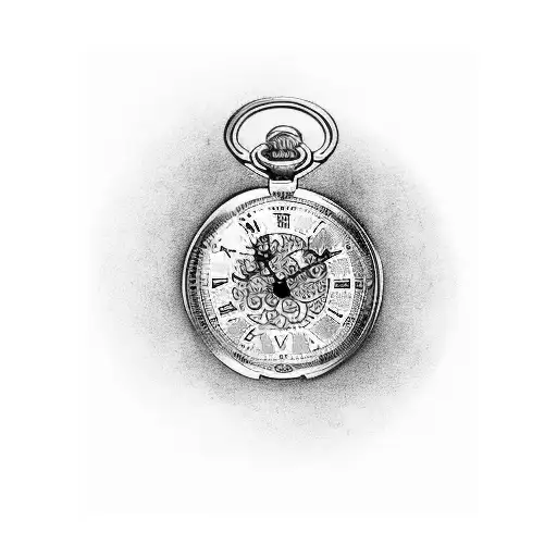 A Pocket Watch With Intricate Floral Patterns As The Clock Face
