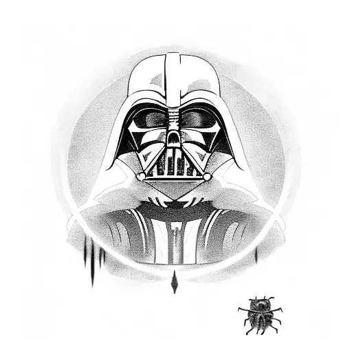 A Badass Darth Vader Wielding A Lightsaber In A Fierce Battle With A Giant Mechanical Spider