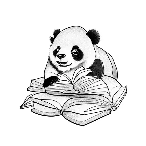 Panda Reading A Book