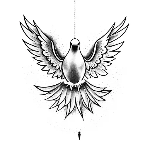 Doves Flying Away In A Group