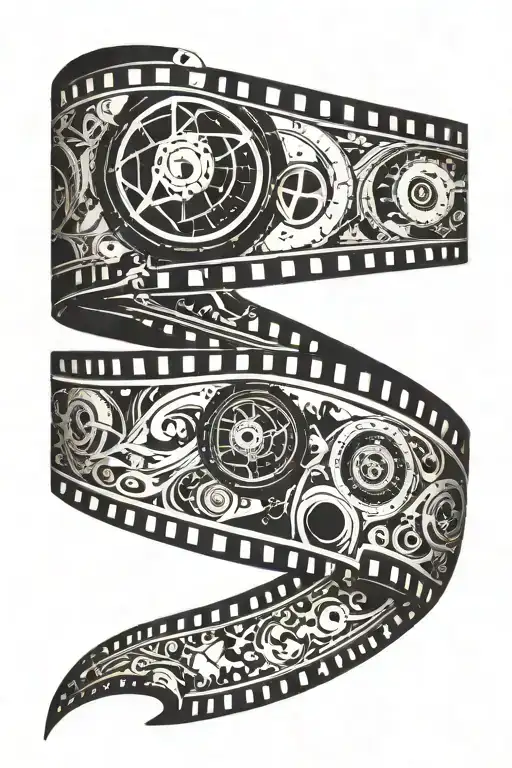 A Movie Film Strip Winding With Space For A Quote Written