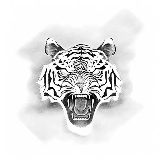 Angry Tiger With Claws