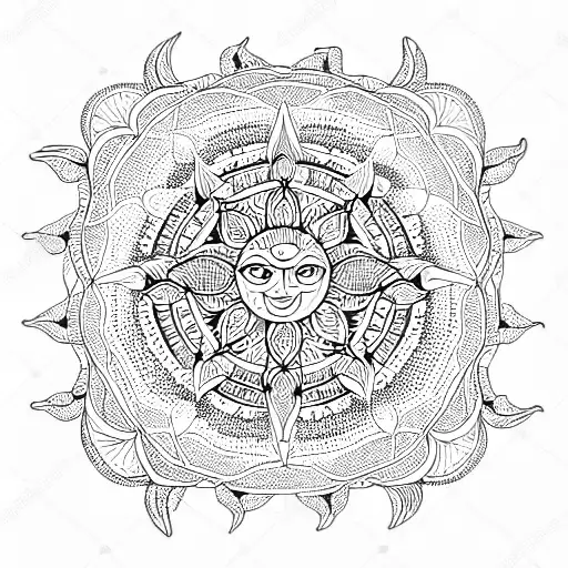 Mandala With Sun Inside