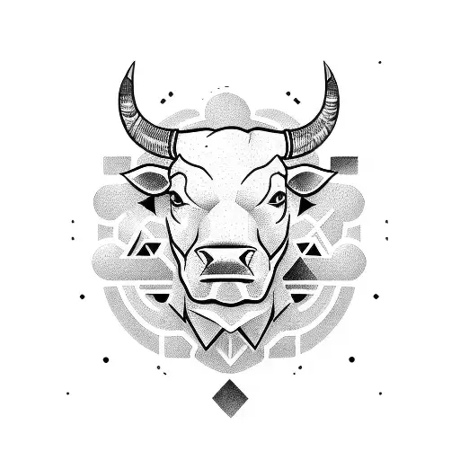 Bull Head With A Stock Market Graph Incorporated Into The Design