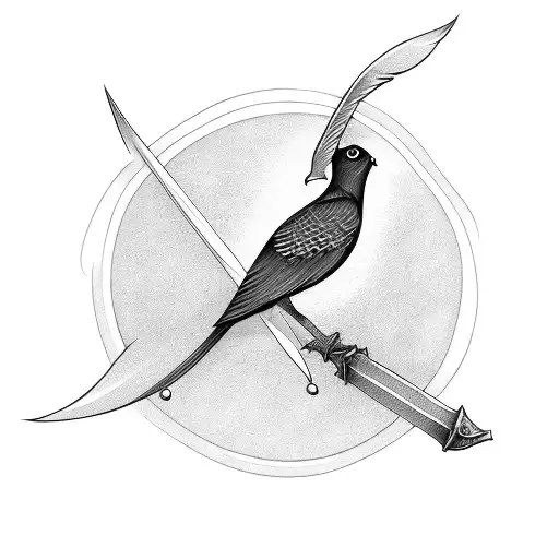 Bird Carrying A Sword
