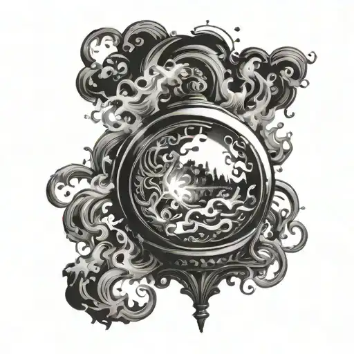 A Mystical Crystal Ball Surrounded By Swirling Smoke And Sparks