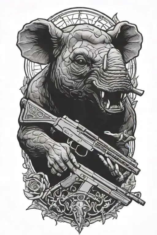 Anti Poaching Protector Of Animals With Guns