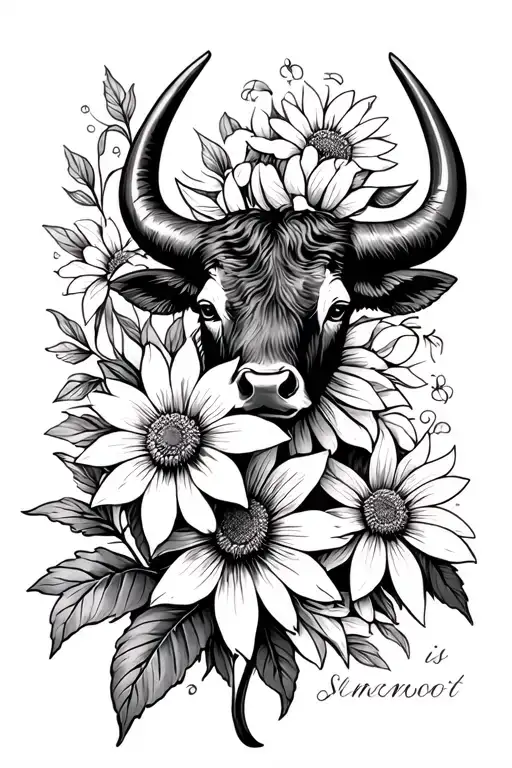 Bull And Edelweiss Flower Slow Is Smooth Smooth Is Fast Text