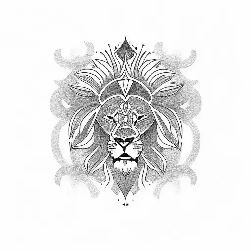 Lion Polynesian Design