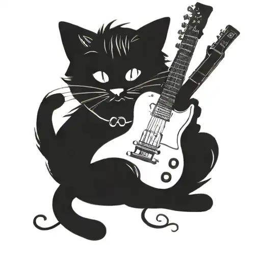 A Cat Playing A Guitar