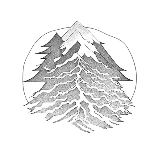 Pocket Watch Tree Mountain Shoulder