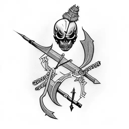 Vanitas Name With Arrow Mark Design For Forearm