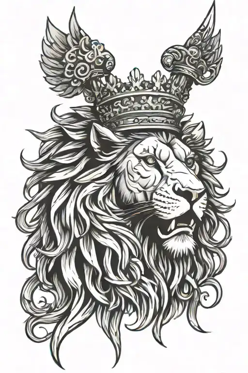 Sword Crown Wing Lion