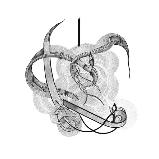 Music Notes Intertwined With Electrical Wires