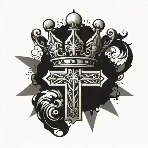 Cross With Crown Adorned