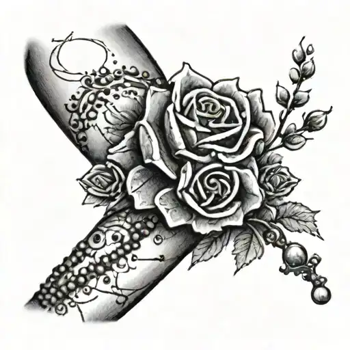 Rosary Beads Wrapped Around Arm And Hand