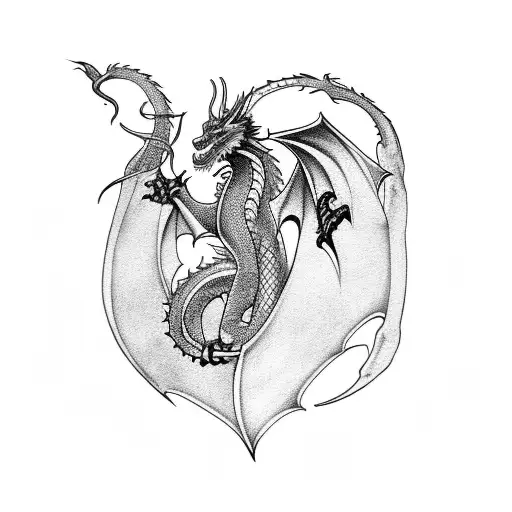 Dragon Standing And Holding A Sword