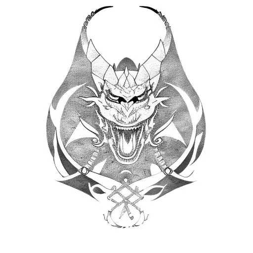 Samurai Warrior And Dragon