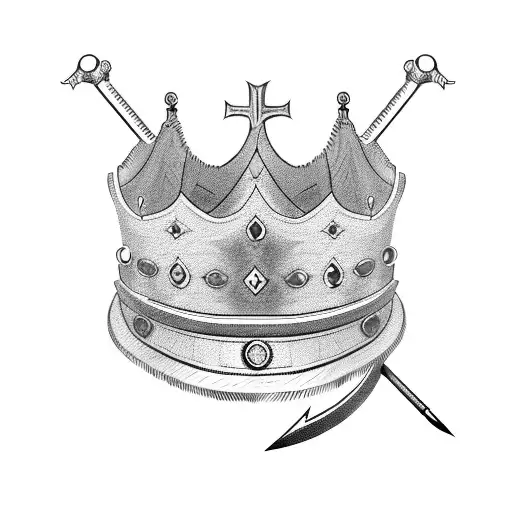 Roman Crown With Swords Across