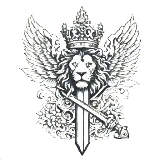 Lion Crowned Wings Sword