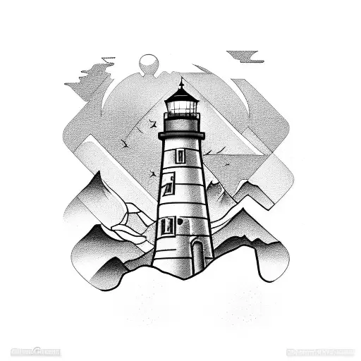 Mountain Ocean Lighthouse