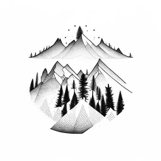 Trees With Mountain Backdrop