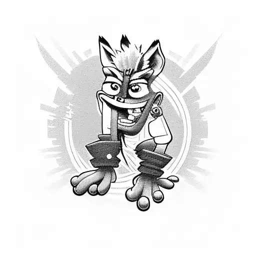 Crash Bandicoot In 1930S Cartoon Style