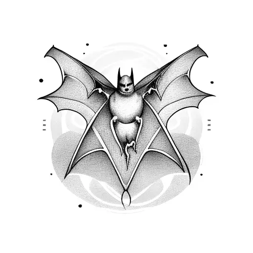 A Bat Symbol Composed Of Musical Notes