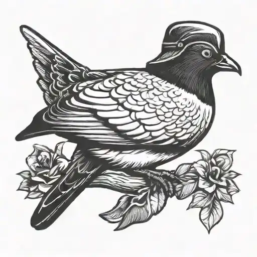 Pigeon Wearing A Cowboy Hat