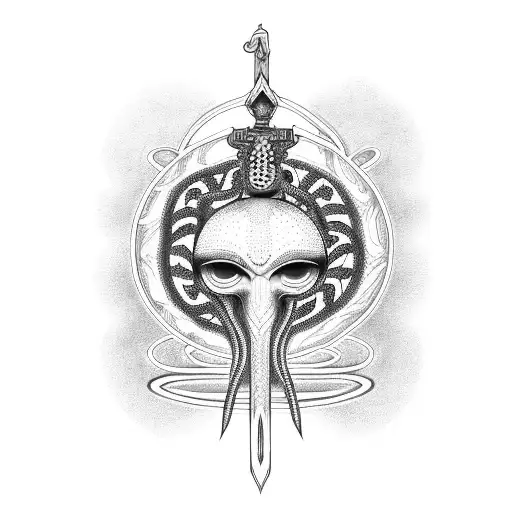 Ankh With Eye Of Horus And Kundalini Snakes