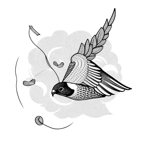 Small Bird Flying With Ribbon That Says All Rise