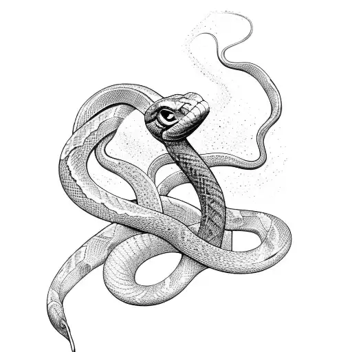 Snake Diving In Skin