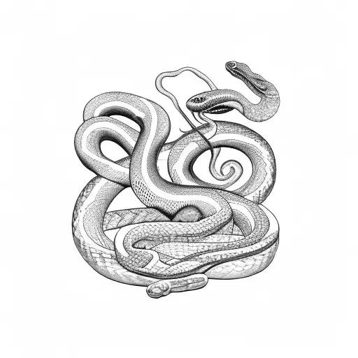 A Snake Coiling Around A Dagger