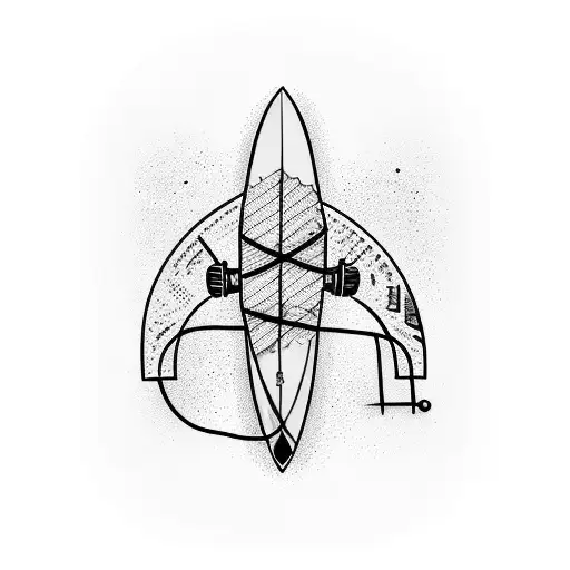 A Minimalist Surfboard With The Word 'Poto' Written On It