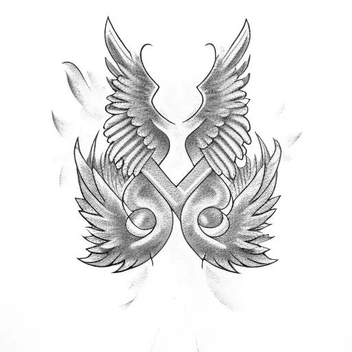 Sisters Bold Letters With 4 Faded Behind With Angel Wings