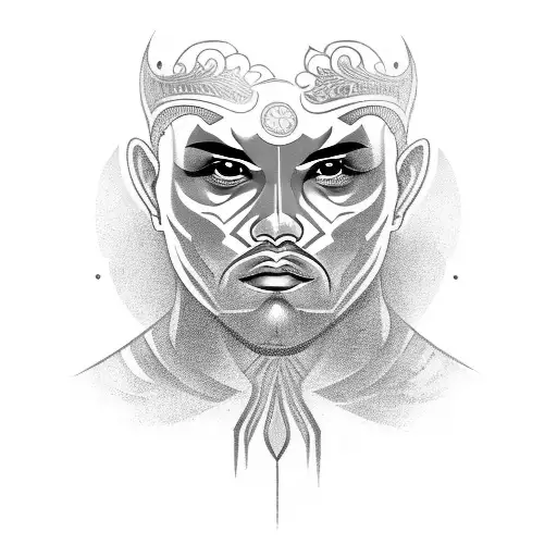 Filipino Warrior Face Without Pupils