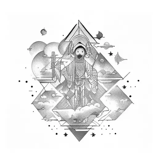 A Celestial Orchestra Playing Music In The Night Sky