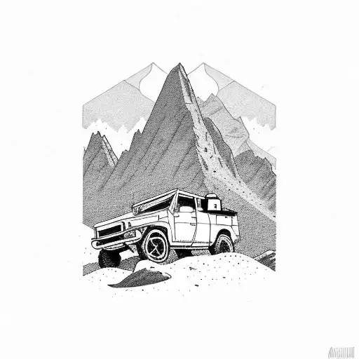 A Rugged Off-road Vehicle Conquering A Rocky Mountain Terrain