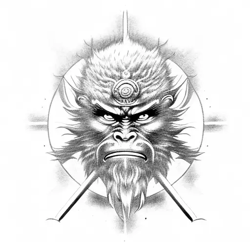 Sun Wukong Face Very Detailed