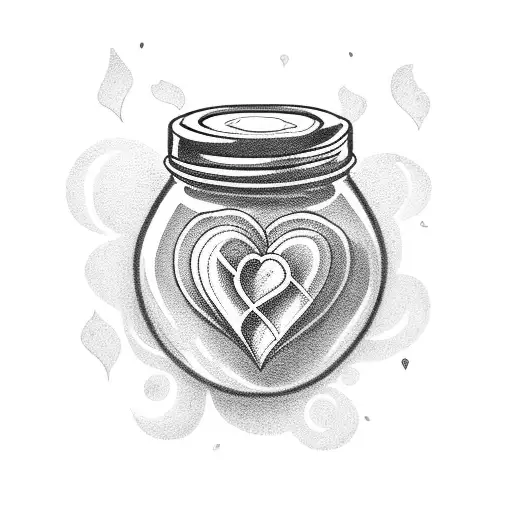 Tattoo Of A Jar Overflowing With Love
