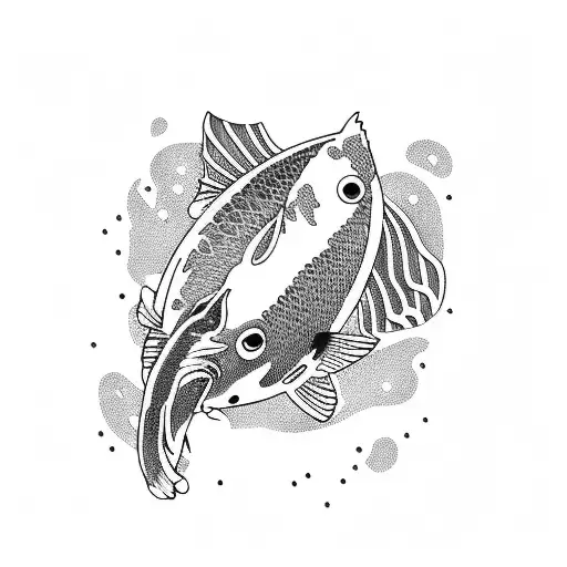 Koi Fish With Clouds Around