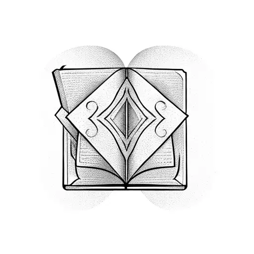 Open Book With Negative Space Filligree Page