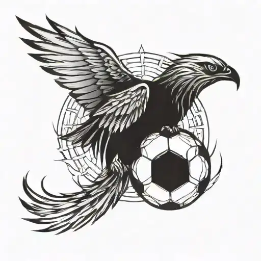 Phoenix With A Soccer Ball On Its Wings