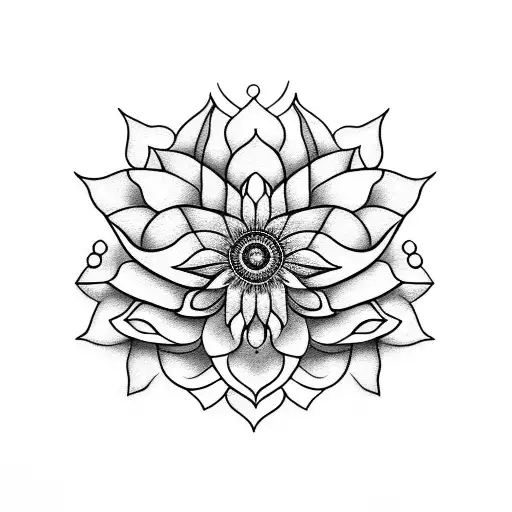 Eye And Lotus Flower